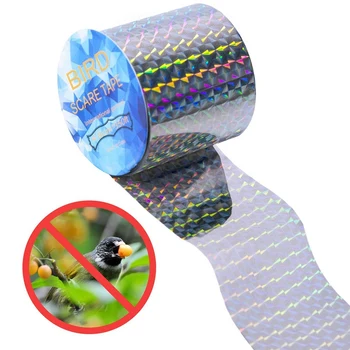 

Bird Repellent Scare Tape - 350 Ft Double Sided Reflective Bird Deterrent Tape for Grackles, Woodpeckers, Herons, Blackbirds, Pi