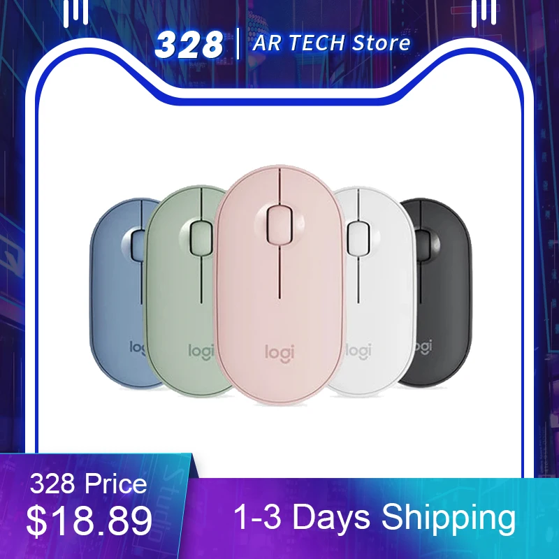 Original Logitech Pebble M350 Wireless Bluetooth Mouse Mini&Thin 1000DPI 100g High Precision Optical Tracking Unifying Colorful