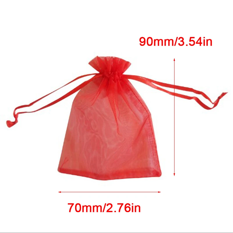 100pcs/lot organza Zsák ékszer Tüll húzózsinórral Szatyor ékszer Csomagolás kijelző & ékszer pouches esküvői Adomány