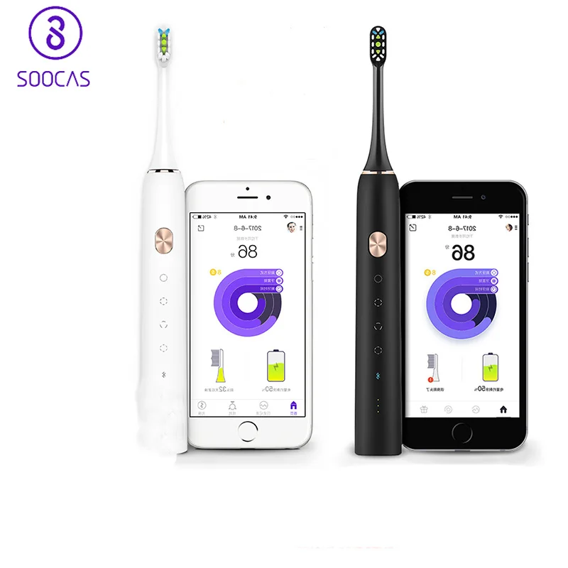 Оригинальная Soocare X3 Soocas модернизированная звуковая электрическая ультразвуковая зубная щетка Bluetooth Беспроводная перезаряжаемая Водонепроницаемая зубная щетка