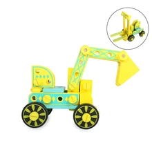 68Pcs Children Multifunctional Wooden Disassembles Set DIY Puzzle Nut Toys Educational Toy Christmas Gift- Engineering Truck