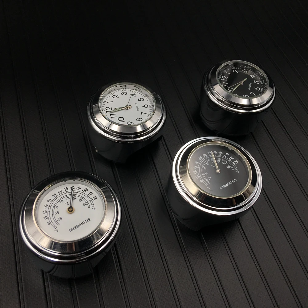 Часы наручные хромированные с креплением на руль мотоцикла 7/8 дюйма|Часы| |