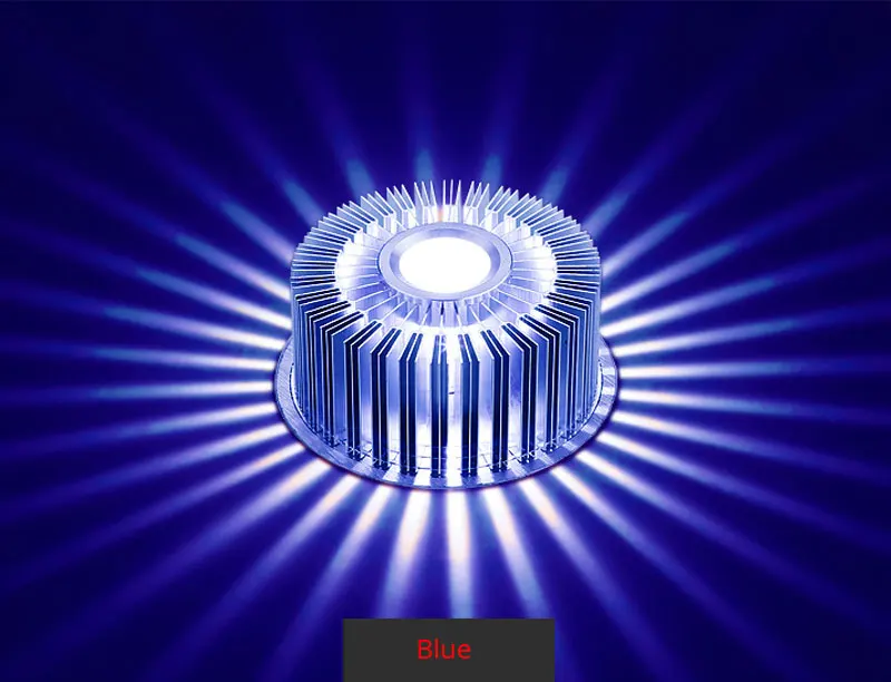Blue Монтируемый на поверхности светодиодный светильник RGB 3 Вт 6 Вт 9 Вт 12 Вт утопленный в вниз светильник, декоративный светильник для переднего балкона, светильник для крыльца, коридора - Испускаемый цвет: Blue