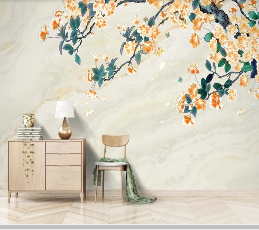 

Обои настенные винтажные в китайском стиле с цветами и птицами, настенные бумаги для гостиной, детской спальни, домашний декор