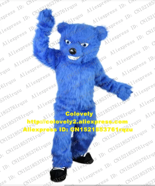 安い激安 長い毛皮の毛皮の青いクマのマスコットコスチューム大人の漫画のキャラクターの衣装スーツ画像広告スポーツカーニバルzz8056 ペンと箸 Control Sahum Gob Ve