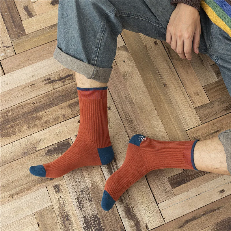 SP& CITY, зимние мужские Разноцветные носки из чесаного хлопка, повседневные удобные впитывающие пот носки, согревающие носки высокого качества