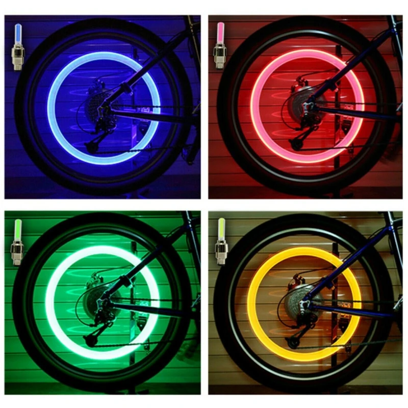 Luz LED para rueda de bicicleta, tapa de válvula de neumático, luz decorativa, Flash para rueda de motocicleta y coche, uds.|Lámpara decorativa| - AliExpress