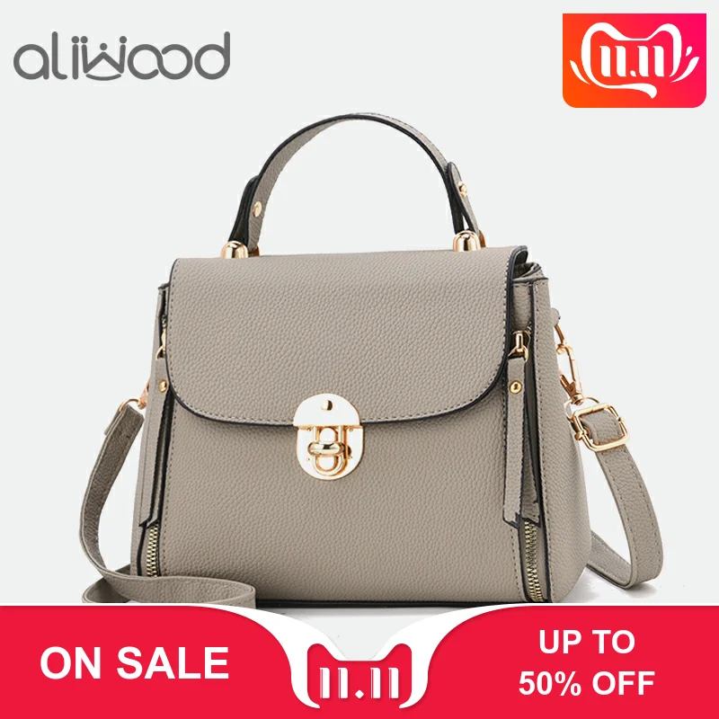 

aliwood Trendy Double Zipper Women Shoulder Messenger Bags Female Crossbody Bags Simple Flap Mini Leather Handbag Bolsa Feminina
