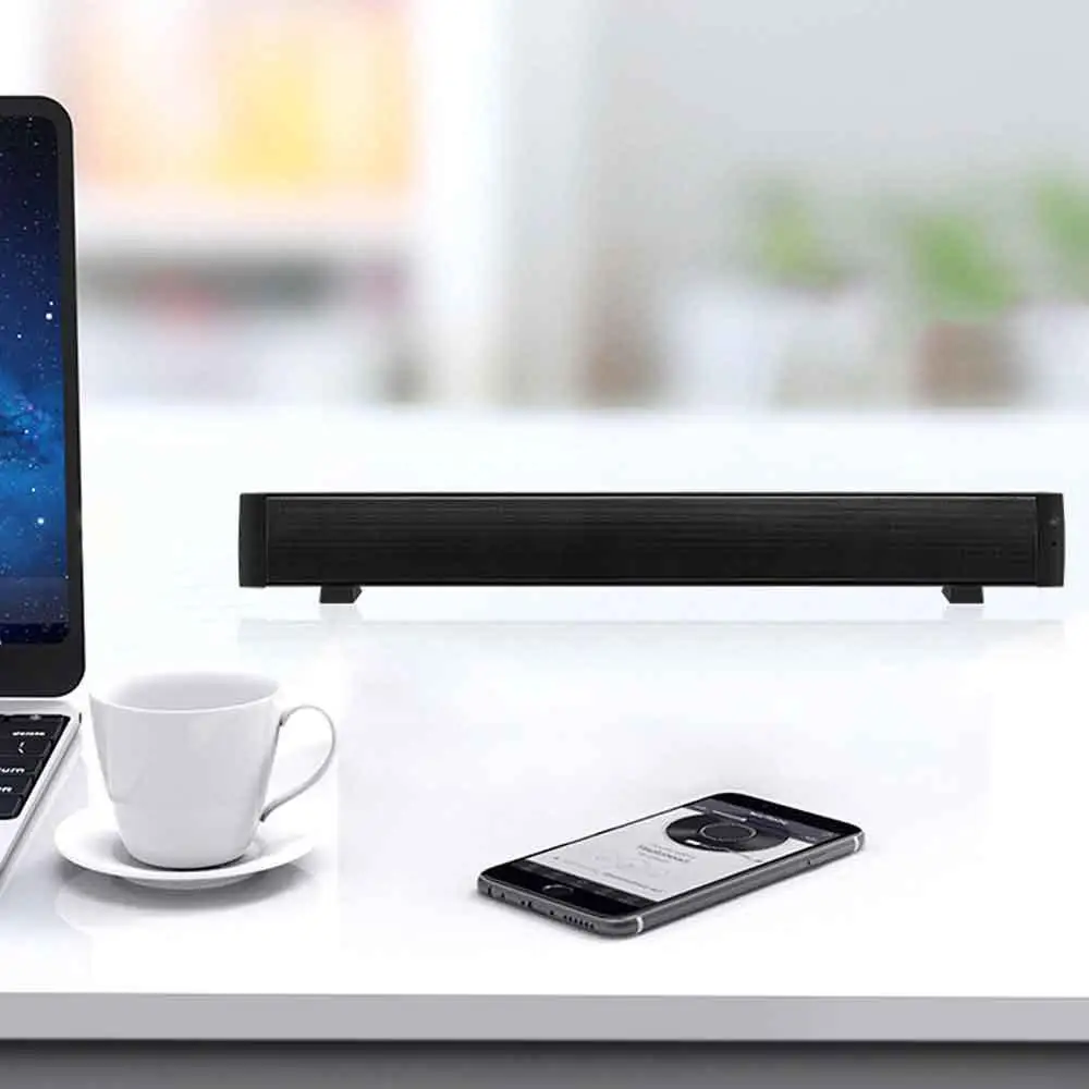 10 Вт беспроводной Bluetooth Саундбар стерео колонки Hifi домашний кинотеатр тв звуковая панель система объемного звучания AUX TF FM радио колонка