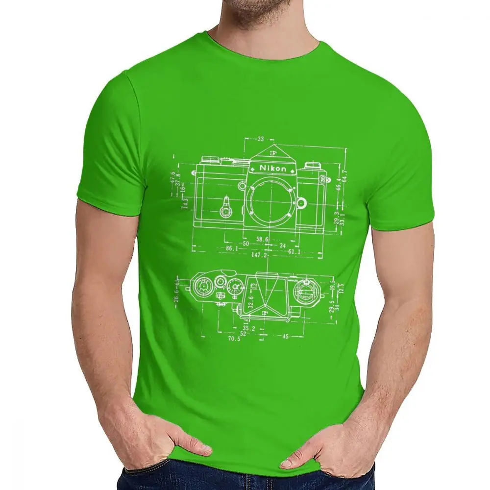 Crewneck ВИНТАЖНАЯ фотография Nikon Blueprint футболка хип хоп унисекс Удобная La Camiseta S-6XL - Цвет: Зеленый