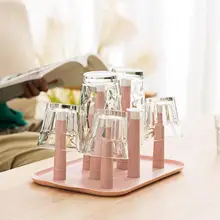 

Large Flower Shape Plastic Cup Tile Cup Glass Rack Water Cup Removal Rack For 8-Cup Table Decor Organizer Etagere Accessories