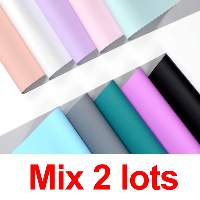 Mix 2lots 20 шт двухцветная упаковочная бумага в виде цветов, течёт Золотая Роза, упаковка букета, бумага оптом - Цвет: Mix 2lots
