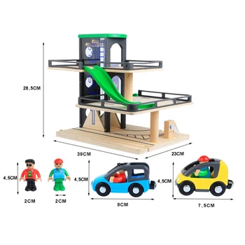 

Children Wooden Parking Lot Alloy Car Set Parking Garage Educatioanl Toys With Track For Kids Boys Birthdaty Gifts 2020