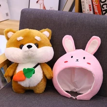 Peluche chien Shiba Inu Husky, 25/35cm, Panda, canard, grenouille, dinosaure, lapin, Animal doux en peluche, oreiller pour enfants et filles G