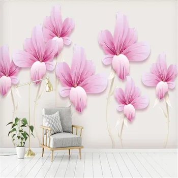 

milofi custom large wallpaper mural 3D modern garden flowers lily TV background wall