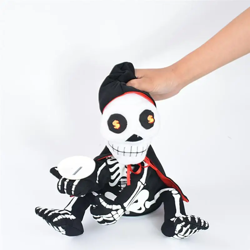 1pcs Piggy Bank Light Electric Beggar Ghost Creative Induction Music Piggy Bank Piggy Banks for KTV Bar Halloween Haunted House