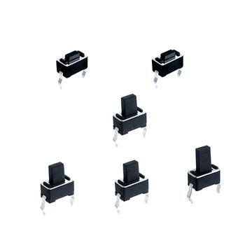 

1000Pcs Black Through Hole 2 Pins 3*6*4.3/4.5/5/7/8mm Snap In Micro Push Button Tactile Tact Momentary Switch