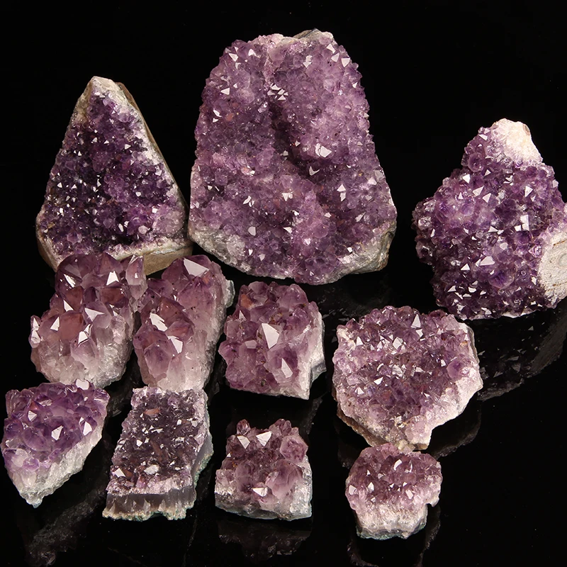 

1PC Natural Amethyst Purple Quartz Geode Druzy Crystal Cluster Healing Stone Specimen For Home Decoration DIY Crafts Ornament