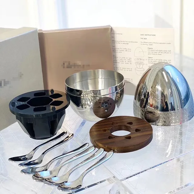 Hangulat Kávé Ezüst Desszert Kanállal Villa Ajándékdoboz Asztali Edények Étkészlet A Konyhai Családi Szálloda Étteremhez - Image 5