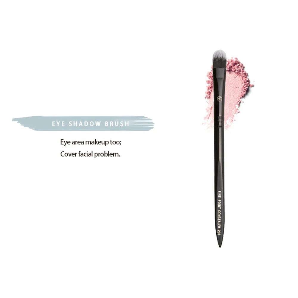 Бренд Miss Gorgeous, комплект из 2 предметов, набор кистей для макияжа Профессиональные Черный Цвет кисть для консилера кисть для бровей крышка изъян Форма макияжа бровей