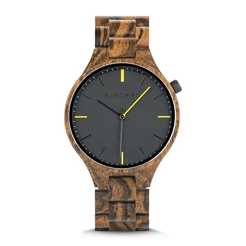 S-V27-2 BOBOBIRD montre homme часы мужские деревянные часы наручные часы с подарочной деревянной коробкой Прямая поставка V-S27 - Цвет: S-V27-2