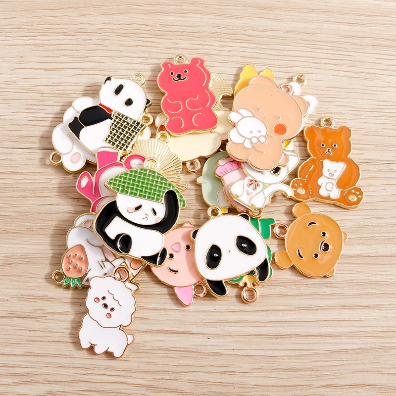 10 шт./Лот подвески в виде мультяшных животных для изготовления ювелирных изделий