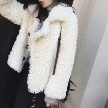 Женское плотное белое пальто из искусственного меха дизайнерское качественное однобортное осенне-зимнее меховое плюшевые пальто теплая Двусторонняя верхняя одежда