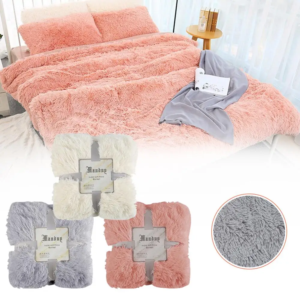 

Comfort Luxury Shaggy Throw Blanket Soft Long Plush Bed Cover Blanket Fluffy Faux Fur Bedspread Blankets For Beds Couch Sofa