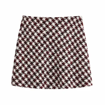 

Spring 2020 women's New Retro High waist and hip mini skirt twill soft tweed short skirt 04886045061