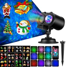Projecteur Laser rotatif de noël, 2022, haute définition, lumières de nuit, flocon de neige, élan, décor de scène pour nouvel an, images multiples 