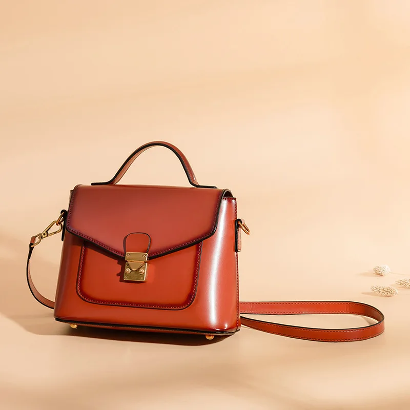 Маленькая сумка новая маленькая квадратная сумка из воловьей кожи Повседневная модная женская сумка в стиле ретро Наклонная Сумка на плечо