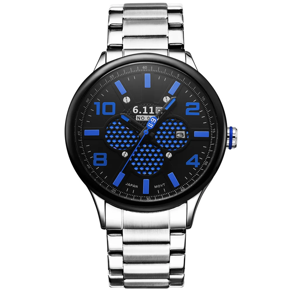 

Fashion No-008 Light Waterproof Energy Saving Environmentally Friendly Calendar Opto-electronic Watch Watch Men Steel Watch