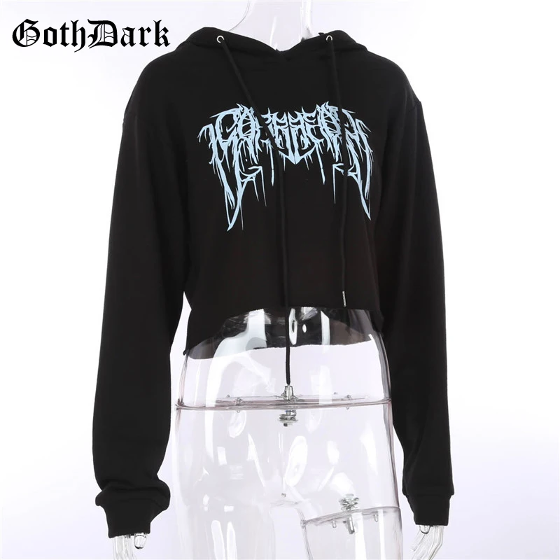  Goth Aesthetic Harajuku Gothic Hoodies Vintage Autumn Winter 2019 Female Sweatshirts Long Sleeve Pr