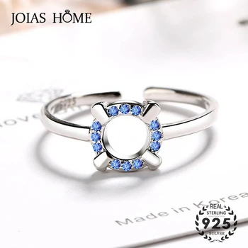 

JoiasHome Classic Silver 925 Rings For Women With Small Round Shape Sapphire Zircon Gemstones Ring Wedding Party Wholesale Gift