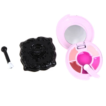 

2Pcs Cute Miniature Dollhouse Blush + Lip Gloss Cosmetic for Doll Dressing Toys