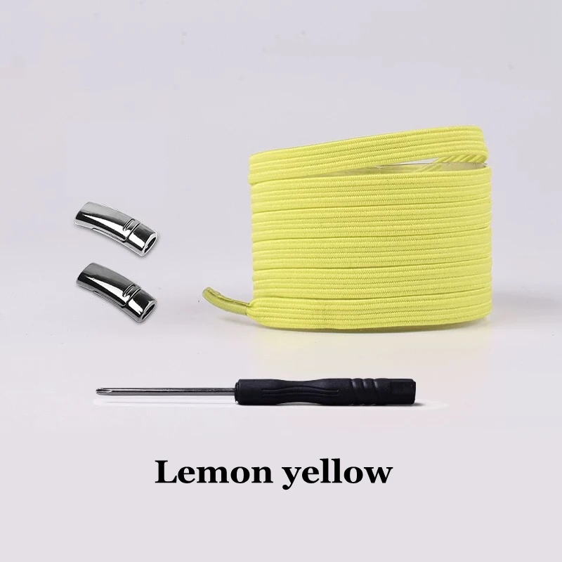 Lemon yellow Новинка, магнитный шнурок, эластичные фиксирующие шнурки, быстро не завязываются, шнурки для обуви, для детей и взрослых, унисекс, спортивные туфли со шнурками, шнурки для обуви - Цвет: Lemon yellow