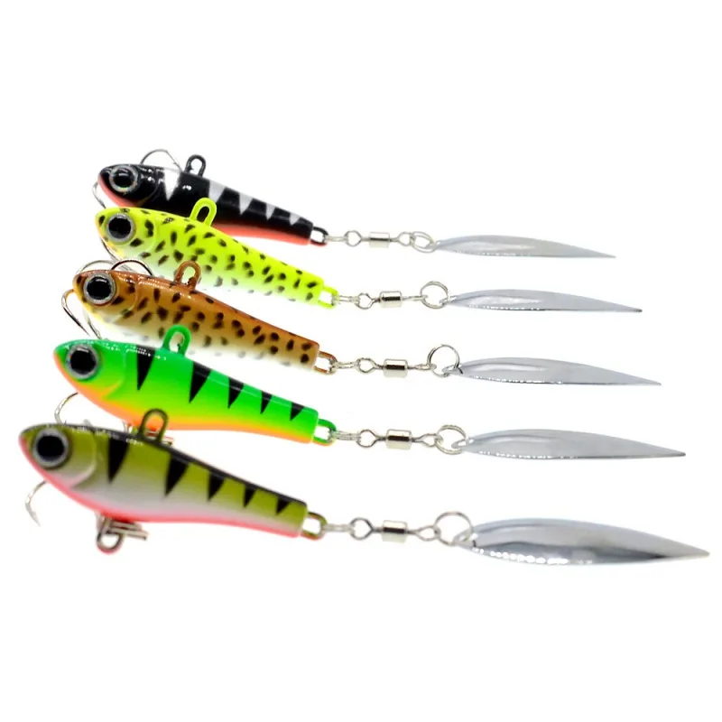 

5 Pcs/Set model three anchors treble hook triple hook without feather naked barbed hook pike fishing Lead head fish VIB rotating