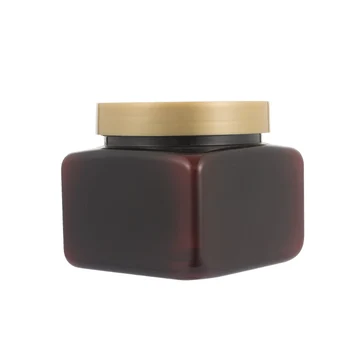 

Amber 500ML 16pcs Facial Mask Jars PET Plastic Empty Cosmetic Square Containers, Salt Scrub, Powder Body Cream