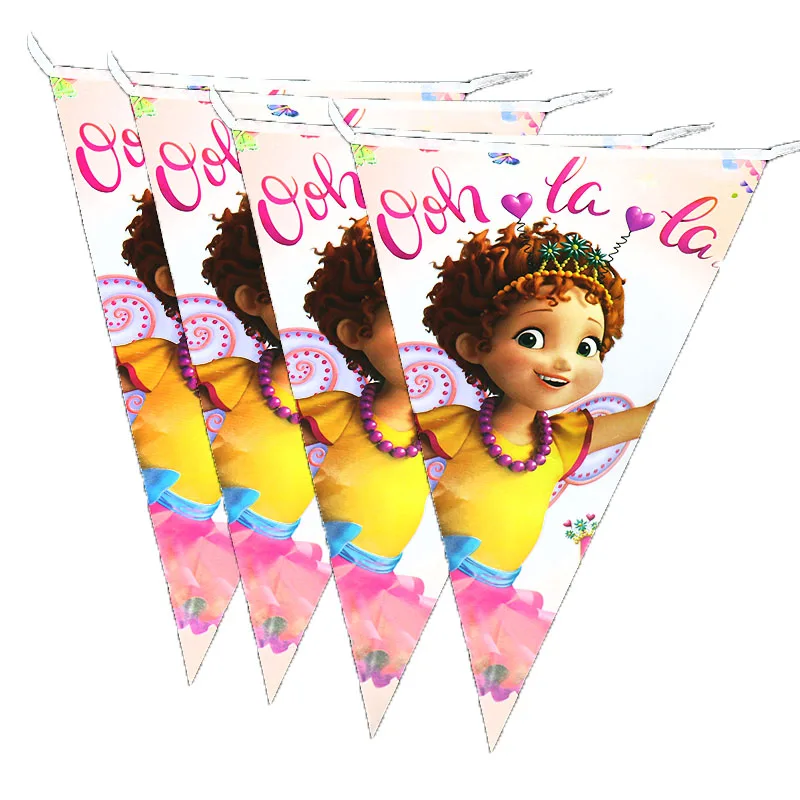 10pcs/pack Fancy Nancy theme party banners Fancy Nancy flags Fancy Nancy theme birthday party supplies