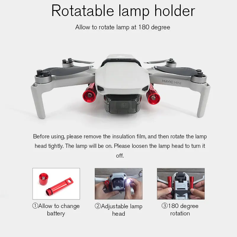 DJI мини 2 Дрон вращающийся светодиодным освещением ночного полета Лампа Комплект