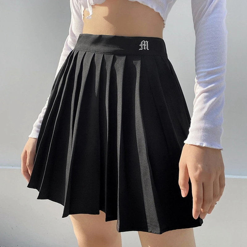 Falda plisada de cintura alta para mujer, minifalda de baile para chicas  dulces y lindas, Cosplay en blanco y negro, minifaldas cortas para mujer| Faldas| - AliExpress