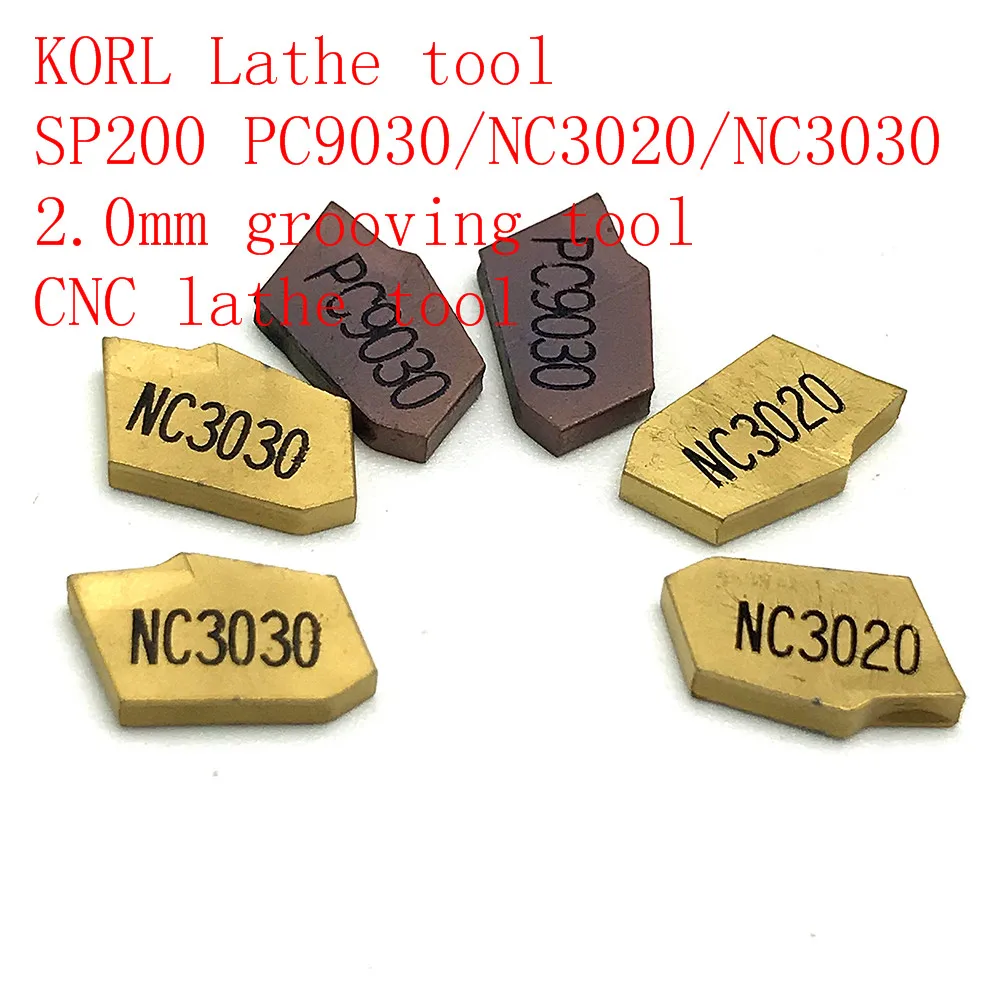 

KORL Lathe tool SP200 PC9030/NC3020/NC3030 2.0mm grooving tool carbide tool CNC lathe tool