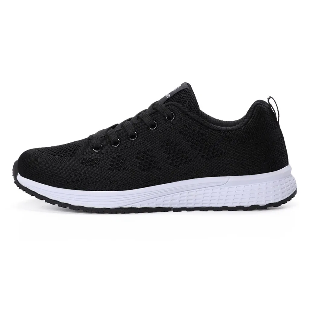 KANCOLLE Ladies Fashion Casual Simple Leisure Mesh Breathable Lace-Up Sneakers Walking Comfortable Outdoor Running Shoe 104#4