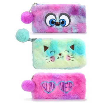 

Kawaii Plush Ball Pencil Bag Pen Case Makeup Pouch Coin Purse Storage Bag School Q6PA