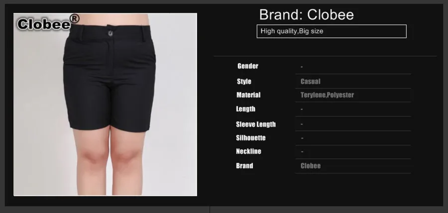 Hot Women Shorts Summer Office Lady Wear black Shorts High Waist Hip Sexy Tunic Shorts Plus Size For Women M311