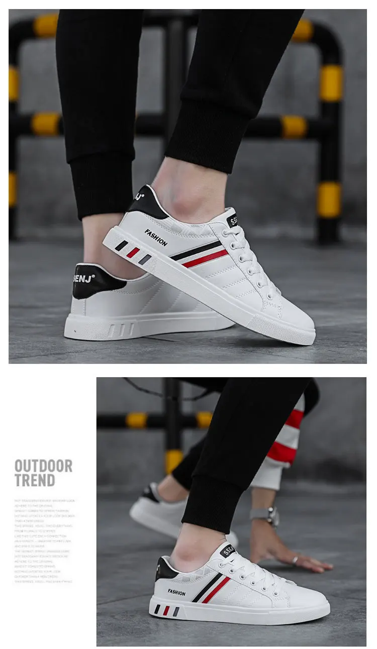 Shoes Men White Vulcanized Sneakers Boys Flat Comfortable Autumn