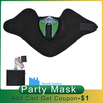 

Halloween Voice Controlled Mask For Party Luminous Flashing Face Mask Sound Control Halloween Clothing Party Masks