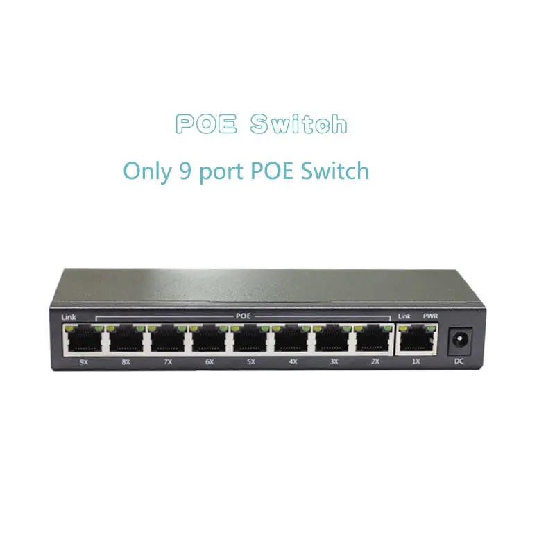 Мини 9 портов poe коммутатор сетевые переключатели питания для ip-камеры поддержка Ieee802.3af/at Optinal 48V2A 50V1. 25A с адаптером питания - Цвет: Only POE Switch
