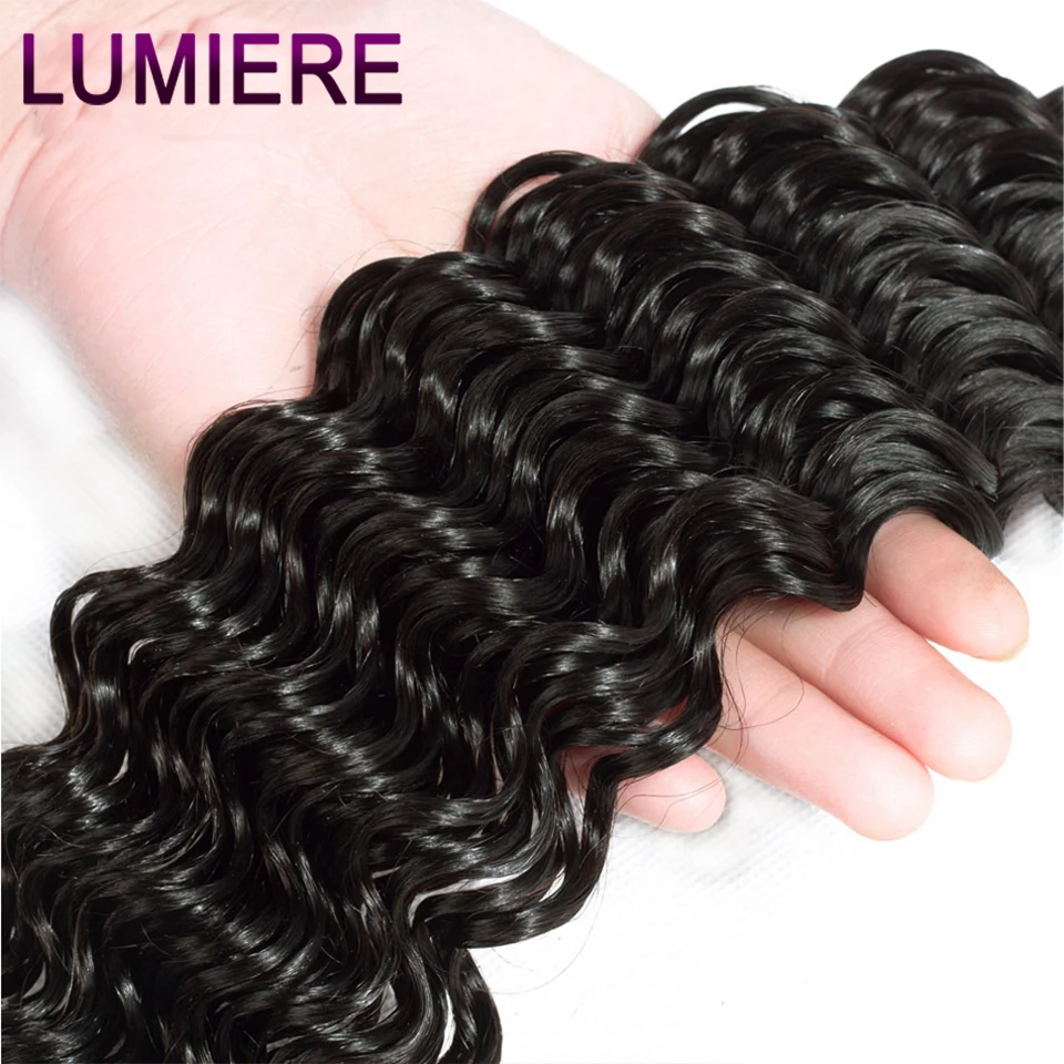 Lumiere Hair Malaysian Hair Weave Bundles 1PC Deep Wave Non-remy Hair Extensions 100% Human Hair 10''-28'' Natural Color