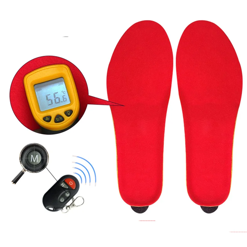 [Promotion] Winter Warm Electric Heated Insoles with Remote Control 1800mAh Battery Heating Shoe Insoles Pads Free Ski Glasses